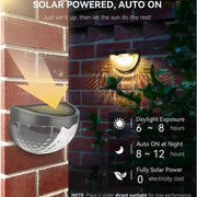 LED Solar Waterproof Fence Lights (Pack of 2)